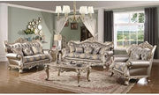Ariel Champagne and Blue 2-piece Living Room Set