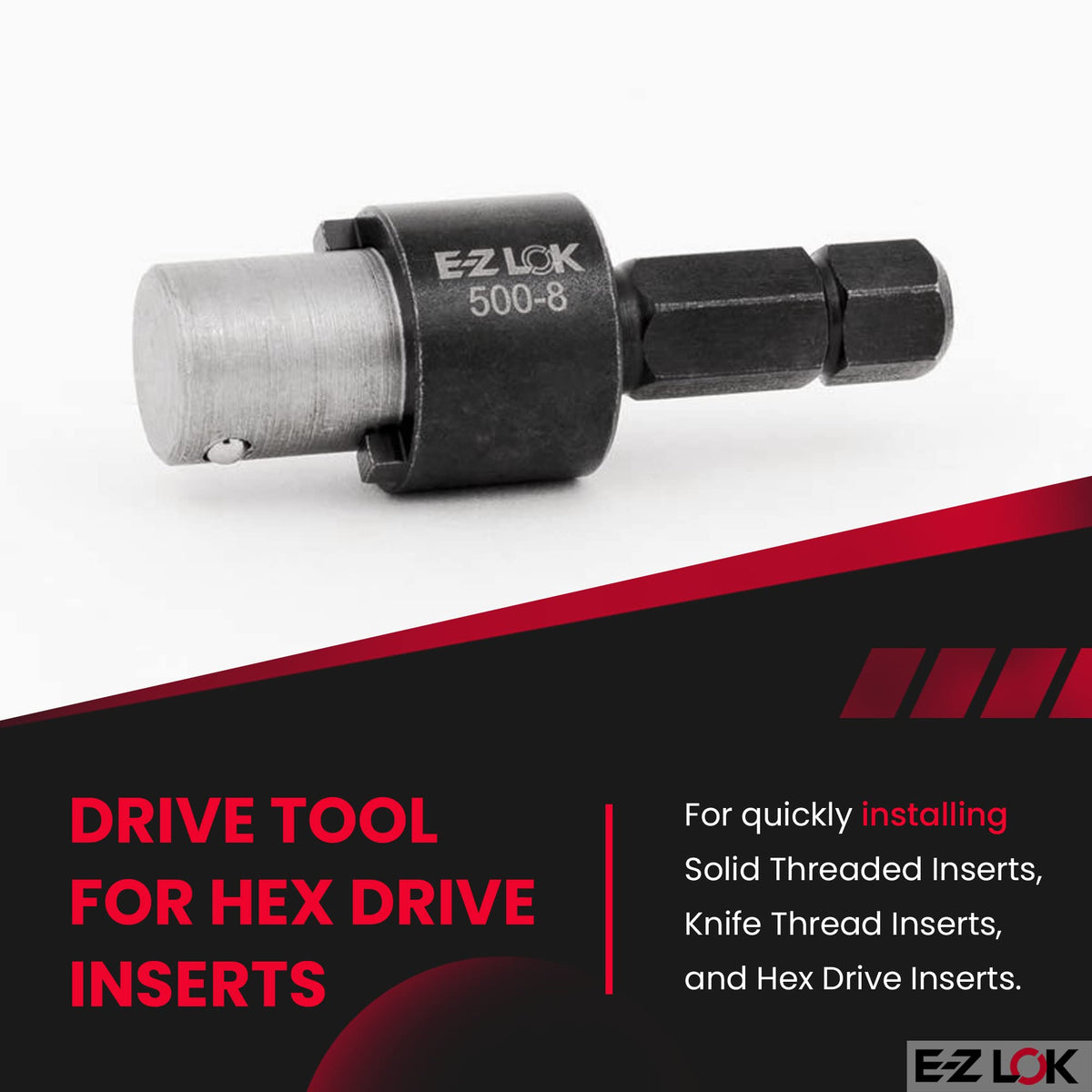 E-Z LOK 500-8 / Black / Industrial Externally Threaded Inserts