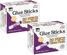 CLI Washable Removable Glue Sticks, .28 oz., White, 30/Pack, 2 Packs
