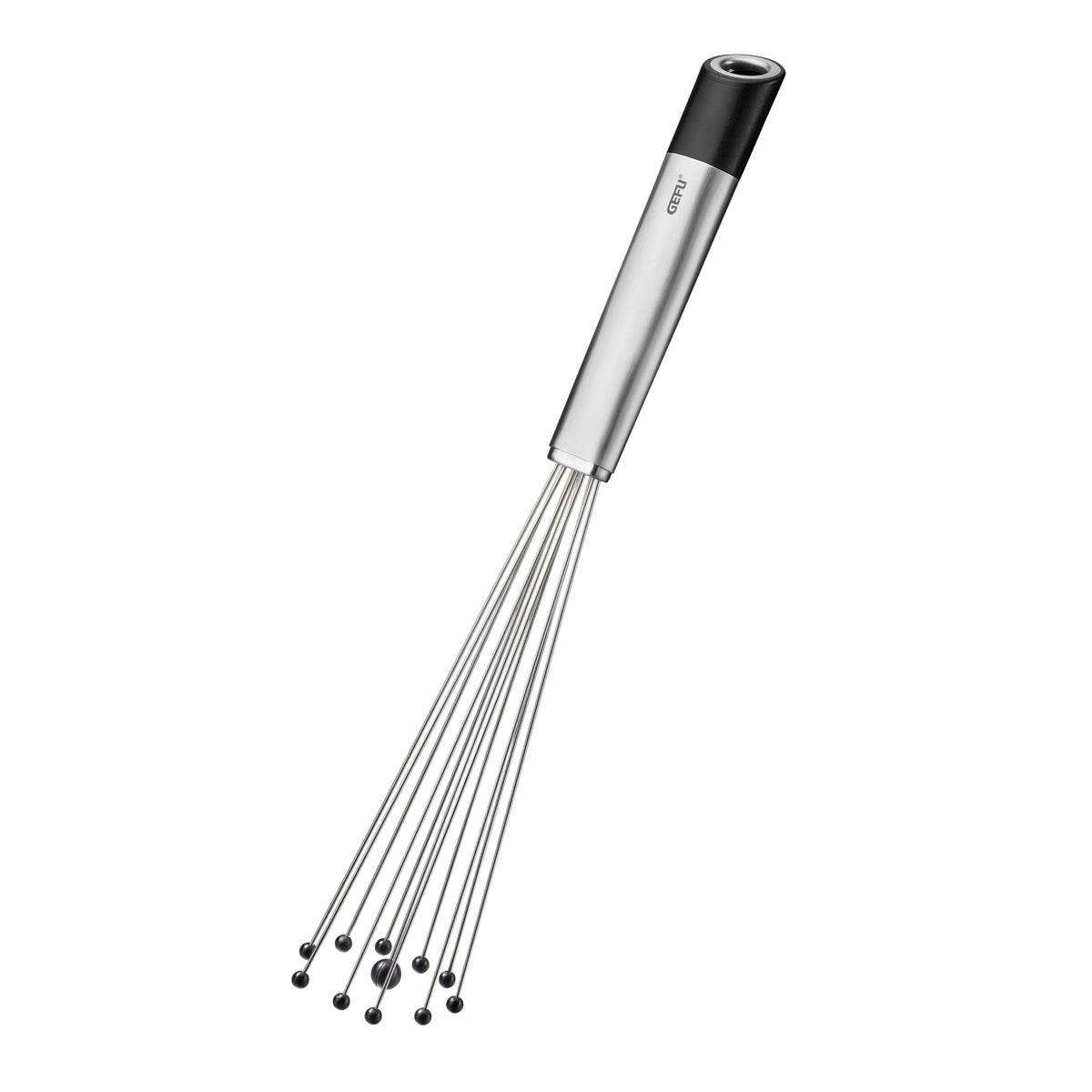 PRIMELINE Ball Whisk - Nylon Balls Hand Whisk Ideal for Coated Pots and Pans Whisk by GEFU – 6.2, High-quality stainless steel / plastic, Silver, Model 29239