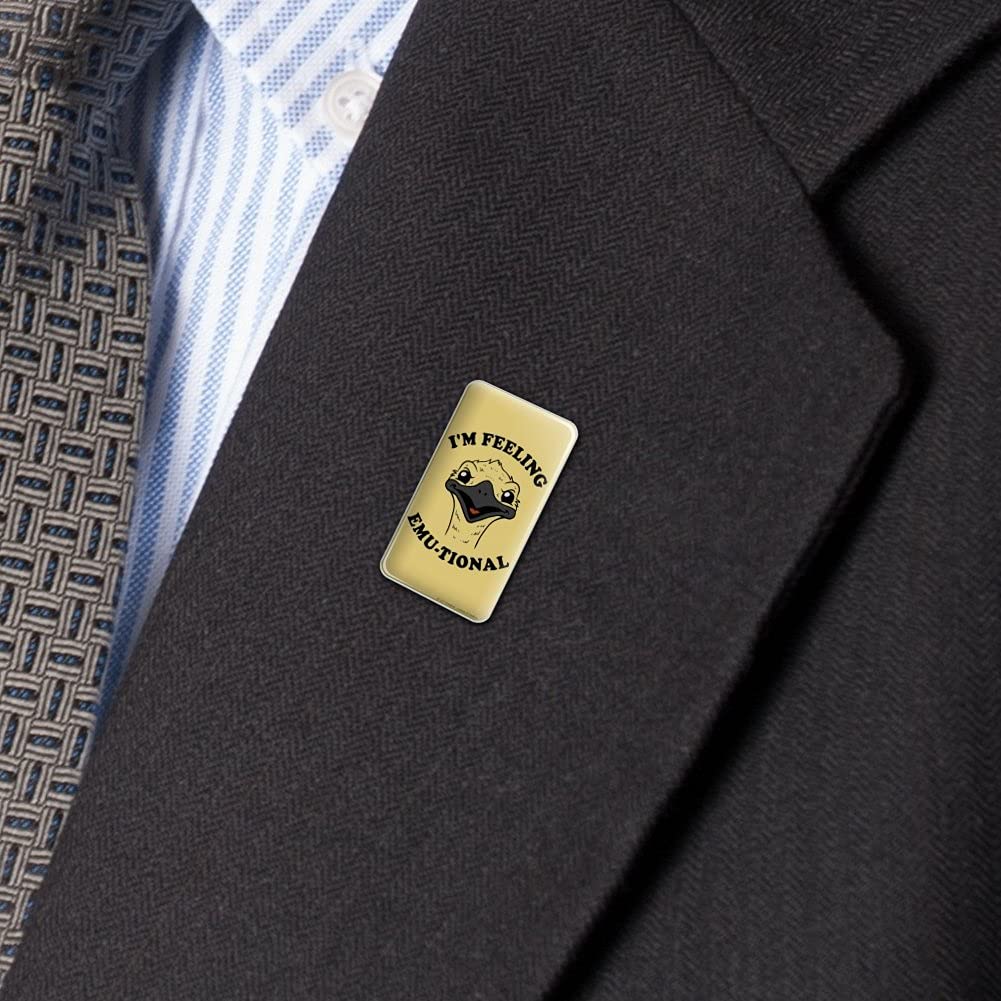 I'm Feeling Emu-tional Emotional Emu Rectangle Lapel Pin Tie Tack by GRAPHICS & MORE – 1.2 Inches, Multicolored, Model LAPELPIN_RECT.QQBCRLCTC.Z002950_8