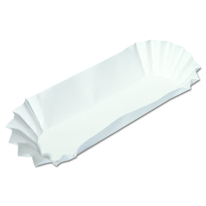 HOFFMASTER 610740 Fluted Hot Dog Trays 6w x 2D x 2h White 500/Sleeve 6 Sleeves/Carton (HFM610740)