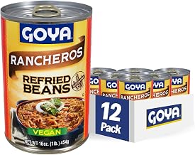 Goya Foods Refried Pinto Beans Rancheros, 16 Ounce (Pack of 12)