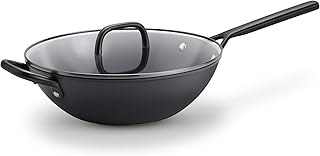ZWILLING Milano, 12-inch, Aluminum, Wok With Glass Lid, Black Matte Italian-designed Cookware, Modern, Compatible with all Stovetops