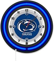 Holland Bar Stool Clk19BKPennSt NCAA 19 in. Dia. Pennsylvania State University Double Neon Wall Clock Black