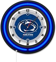 Holland Bar Stool Clk19BKPennSt NCAA 19 in. Dia. Pennsylvania State University Double Neon Wall Clock Black