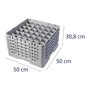 (36S958151) 36 Compartment Stemware & Tumbler Glass Rack - Camrack® by Cambro – 36-Compartment, Plastic, Soft Gray