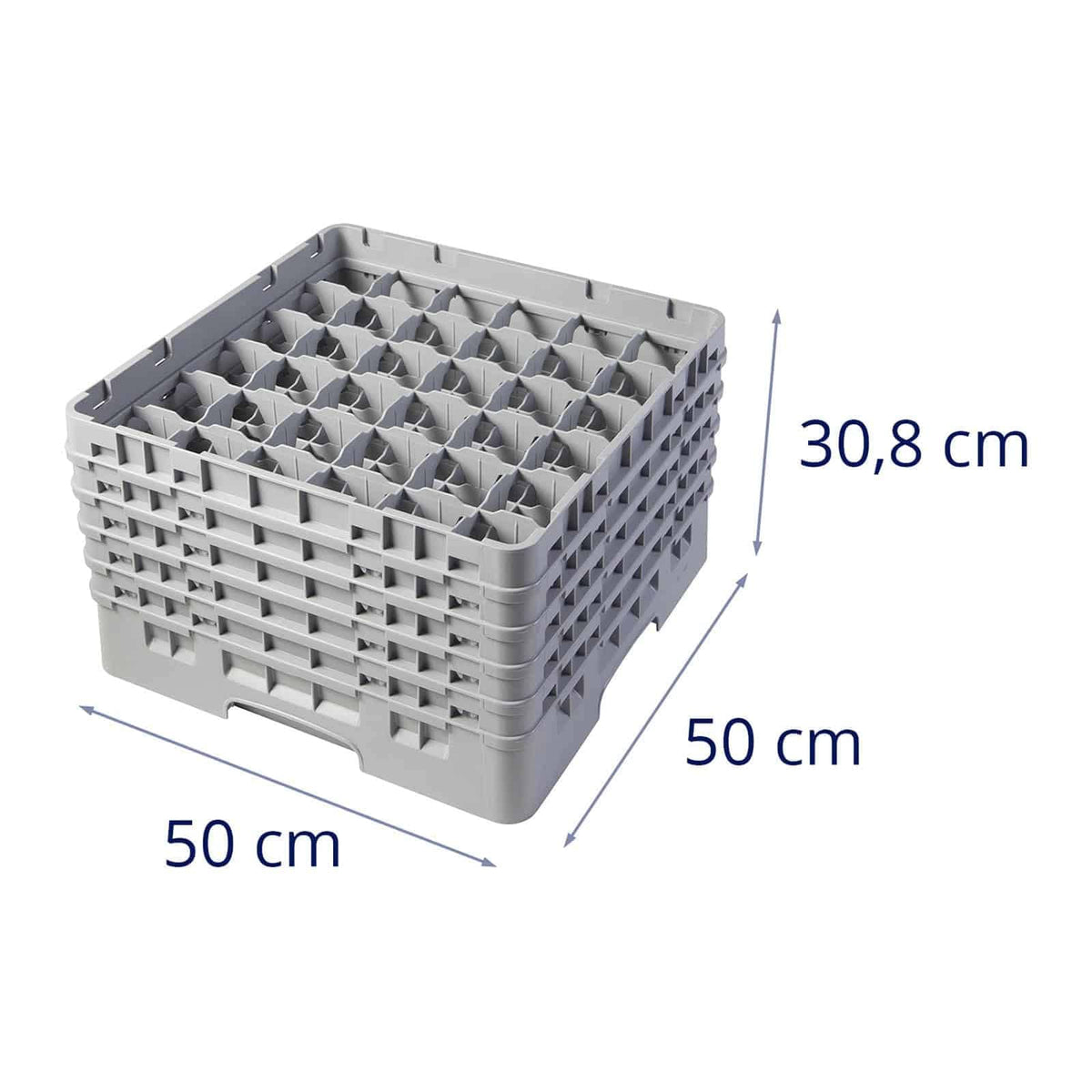 (36S958151) 36 Compartment Stemware & Tumbler Glass Rack - Camrack® by Cambro – 36-Compartment, Plastic, Soft Gray