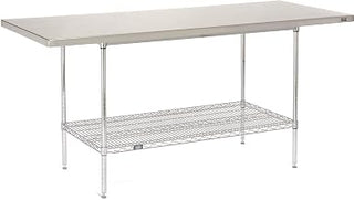 Global Industrial 72"W x 30"D 16 Gauge 304 Stainless Steel Work Table with Wire Undershelf