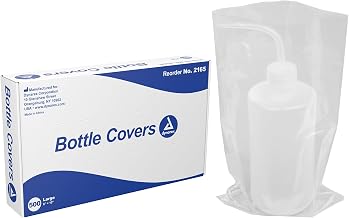 Dynarex Wash Bottle Bags - Disposable Sleeve Covers for Tattoo Squeeze Bottle - Sterile Pouches for Full Coverage - Large Size, Box of 500