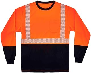Ergodyne B3178159 GloWear 8281BK Hi-Vis Performance Long Sleeve T-Shirt - Class 2 - Long Extra Large - Orange