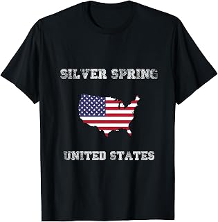 Retro Silver Spring USA Distressed USA Flag T-Shirt