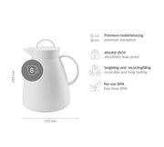 Dan 1-Liter Carafe by Alfi – 33.8 Ounces, 1 liters, Kunststoff, White, Model 935012100