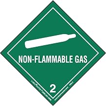Labelmaster HML4 Non-Flammable Gas Worded Label, Paper, Roll 500, Hazmat, 4" x 4" (Pack of 500)