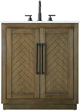 ELEGANT Kitchen and Bath 30 inch Single Bathroom Vanity in Hazel Oak