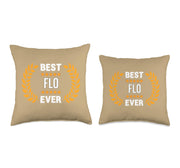 Best Flo Ever with Star Name Flo Throw Pillow by Flo Cool Personalised Name Desing – 16x16, polyester twill fabric, Multicolor, Model 8ARZ8XTYVYTUS_16X16