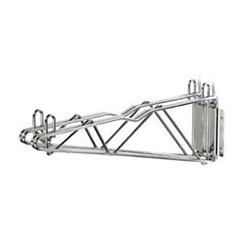 24" Fixed Wall Mount Double Wire Shelf Bracket by Nexel – 24 Inch, Chrome, Model DAB24C