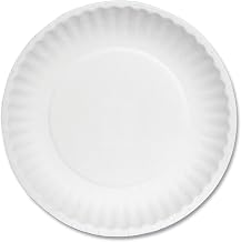 AJM Packaging PP6GREWH White Paper Plates, 6-Inch dia, 100/Bag, 10 Bags/Carton
