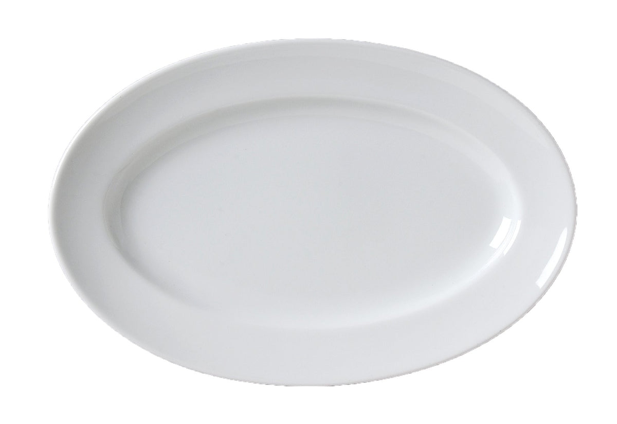 Alpine Oval Platter by Vertex China – Large, Bright White, Pack of 12, Model AL-14