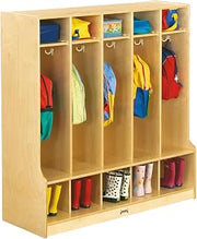 Jonti-Craft 0468JC 5 Section Coat Locker with Step - Kids Classroom & Daycare Storage