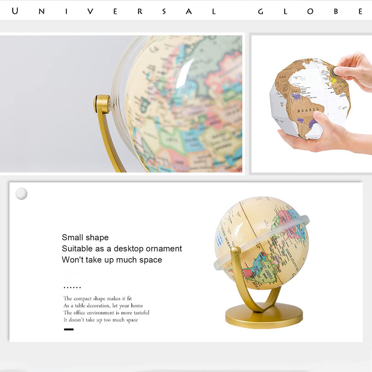 Durable Mini World Map Globe on Sturdy Base with Clear Text and Excellent Workmanship for Geography Education by Sanpyl – #711, Model Sanpylojf0v1r6ya
