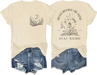 Book Shirts for Women Read Books Be Kind Stay Weird Tshirt Book Lovers Bookish Gifts Reading Shirt Bookworm Tee Tops