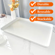 AMGBZT Serving Platter Set, 22 x 15 x 1.6 Inch, 2 Pack, White