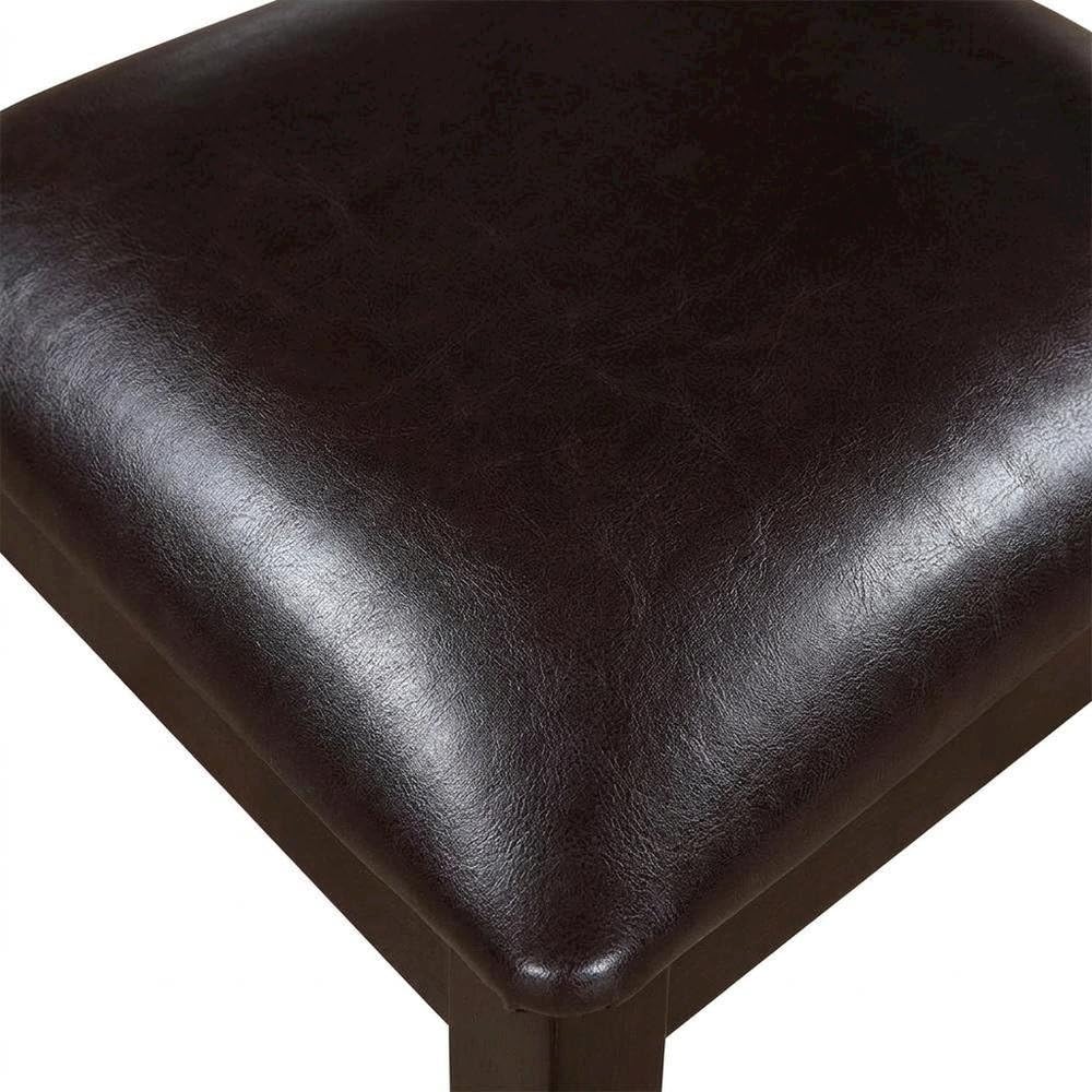 Solid Wood X-Back Dining Chairs with Faux Leather Upholstered Seat by Furnifact – Wood, Brown, Pack of 2