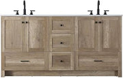 Elegant Kitchen and Bath 66" Double Bathroom Vanity in Natural Oak