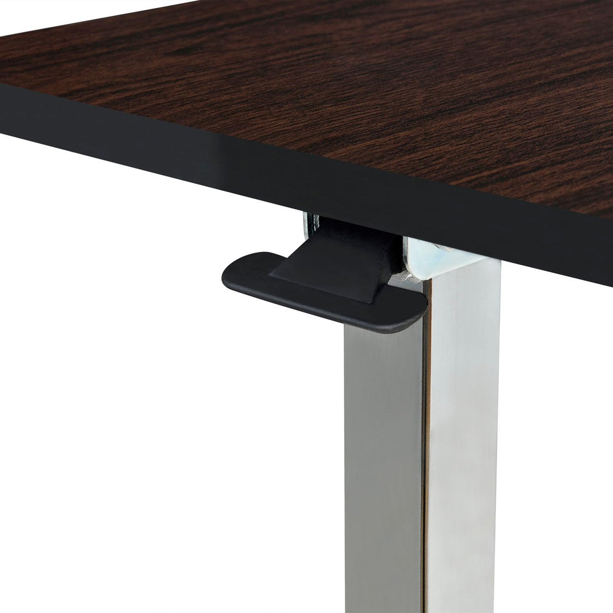 Mobile Overbed Table with H-Base by Global Industrial – 31.5"L x 15"W x 5.12"H, Walnut, Walnut Top, Model YUE6110