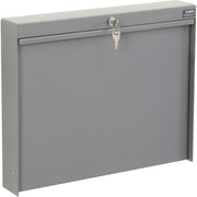 Wall Mounted Fold Down Shop Desk with keyed Lock by Global Industrial – 3.38"L x 20"W x 16.38"H, Steel, Grey, Model 319391