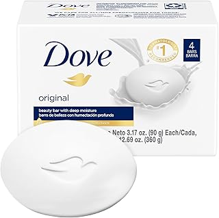 Dove Beauty Bar Soap, Original Pack (4 Soap Bars), 3.17 Oz Ea