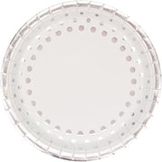 Creative Converting Disposable Sparkle and Shine Silver Plate, Party Supplies, 9", Silver & White, 8ct