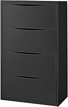 Global Industrial 30" W Premium Lateral File Cabinet, 4 Drawer, Black