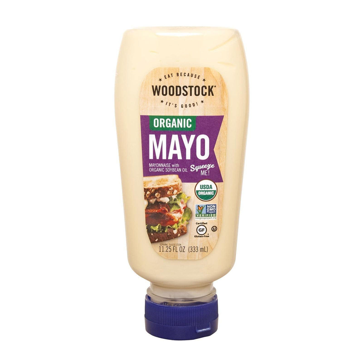 Woodstock Organic Mayonnaise - Squeeze - Case of 12 - 11.25 oz. by Woodstock Farms – 11.25 oz., Pack of 12