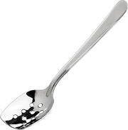 Winco 8" Slanted Stainless Steel Plating Spoon | Dishwasher safe, Slanted design, Catering service, Great for Cooking, Buffet Service, Food Preparation and Serving