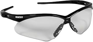 Jackson Safety 25676 Nemesis Safety Glasses, Black Frame, Clear Lens