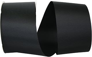 Reliant Ribbon Grosgrain Allure Ribbon, 3 Inch X 50 Yards, Black