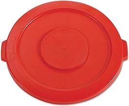 Rubbermaid Commercial Products BRUTE Heavy-Duty Round Trash/Garbage Lid, 32-Gallon, Red, Compatible with Rubbermaid BRUTE 23-Gallon Can