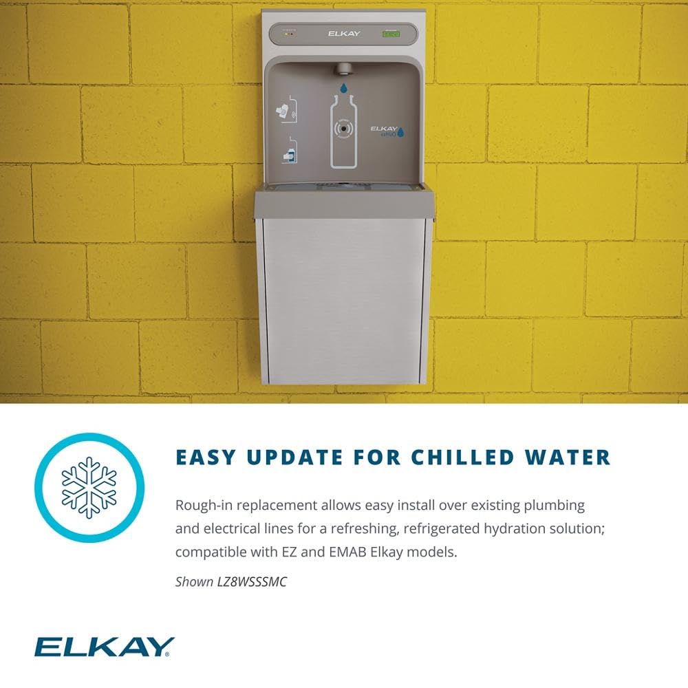 ezH2O Refrigerated Surface Mount Bottle Filling Station Filtered 8GPH Stainless Steel by Elkay – Stainless Steel, Model LZ8WSSSMC
