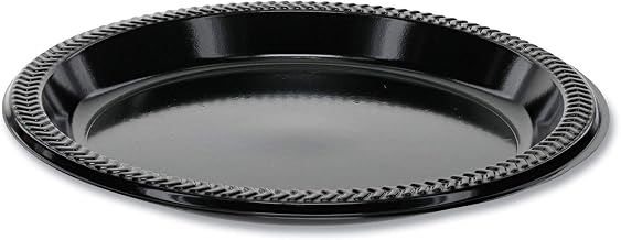Pactiv Prairieware OPS Dinnerware, Plate, 8.88" Diameter, Black, 400/Carton