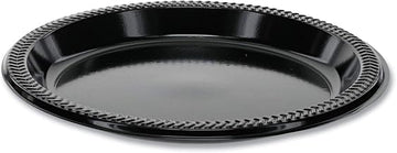 Pactiv Prairieware OPS Dinnerware, Plate, 8.88" Diameter, Black, 400/Carton
