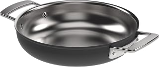 Demeyere Black 5 Stainless Steel with Ceramic exterior coating 9.5-in Double Handle Fry Pan