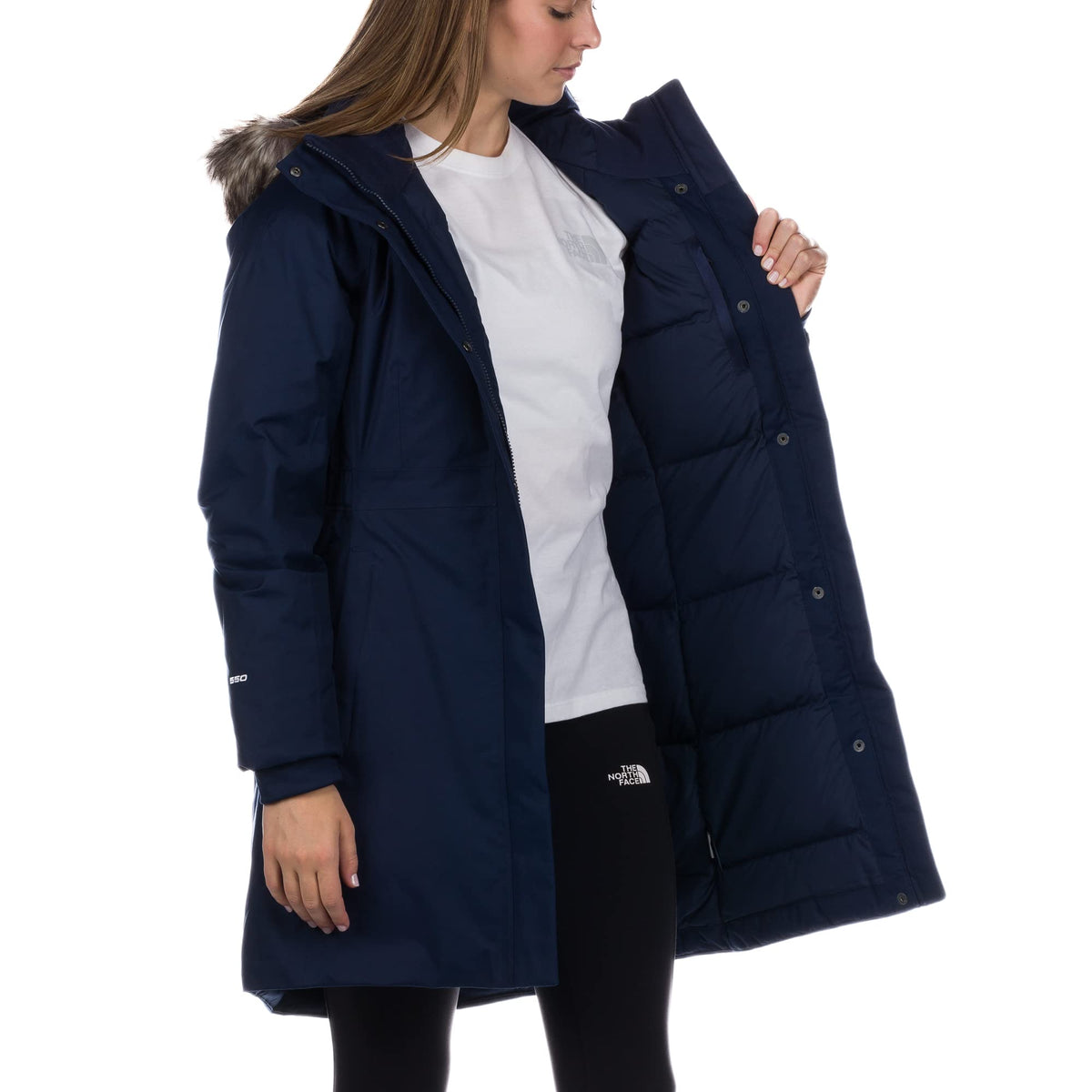 Jump Down Parka Womens Jacket Summit Navy Small by The North Face – Small, Faux Fur, Summit Navy, Model NF0A5G6G8K2