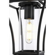 Belgrade One Light Outdoor Pendant Black by Lighting Design – Iron, Black, Model OD311H15BK