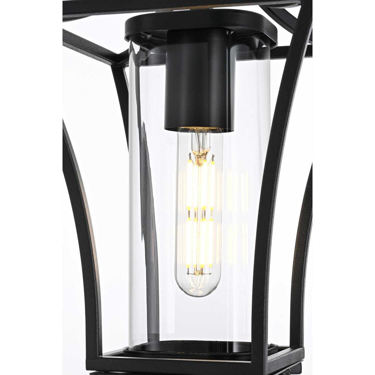 Belgrade One Light Outdoor Pendant Black by Lighting Design – Iron, Black, Model OD311H15BK