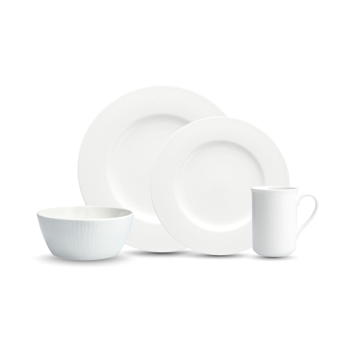 Amanda Porcelain 16 Piece Dinnerware Set by Fortessa – Service for 4, Porcelain, White, Pack of 16, Model 7000.FFD.16SET
