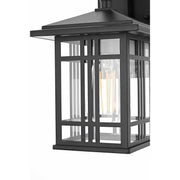 Harley One Light Outdoor Wall Sconce Black by Lighting Design – Aluminum, Black, Model OD613W12BK
