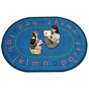 Montessori Alphabet Rug by Joy Carpets – 7'8" x 10'9" (Oval), Nylon, Multi Color, Model 1553DD