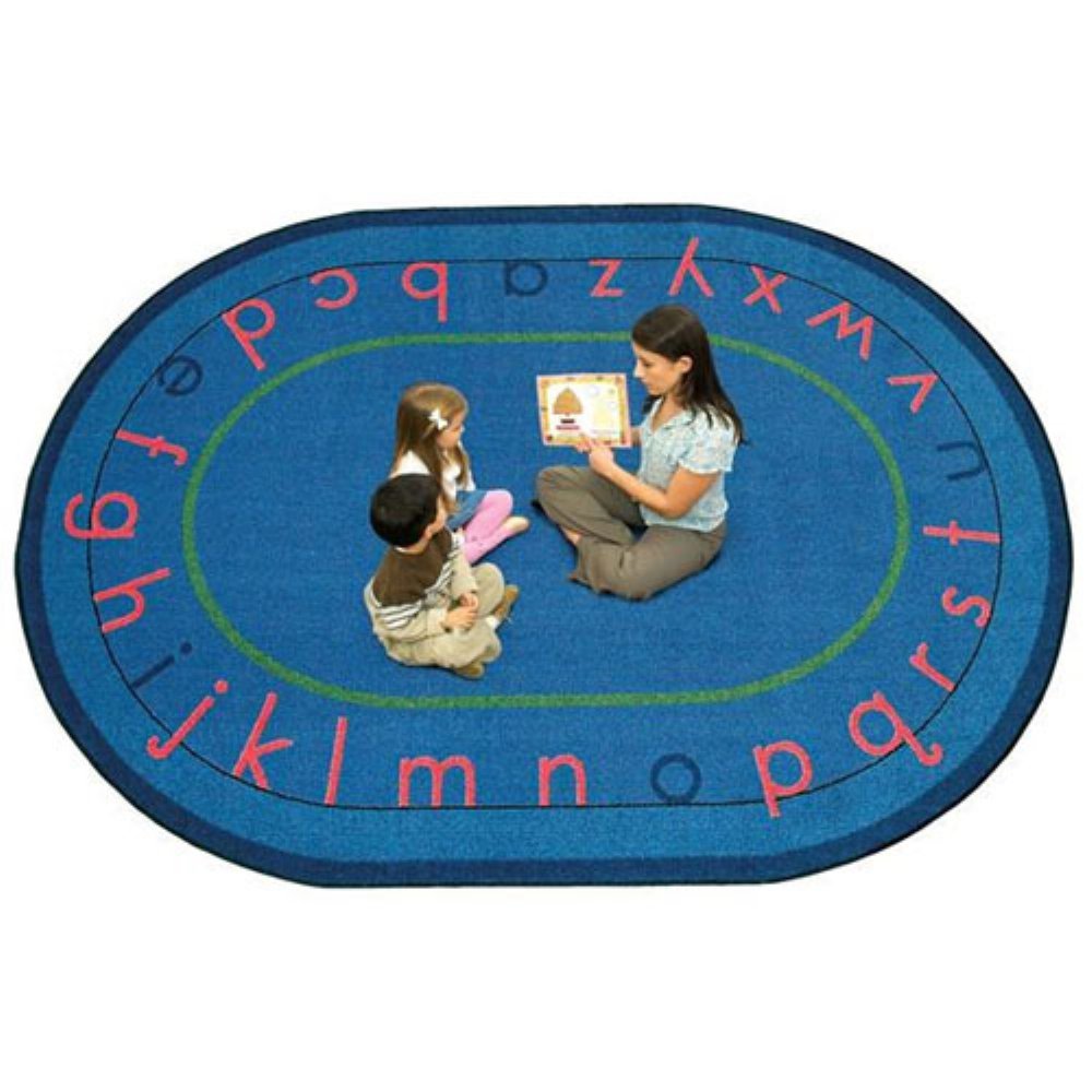 Montessori Alphabet Rug by Joy Carpets – 7'8" x 10'9" (Oval), Nylon, Multi Color, Model 1553DD